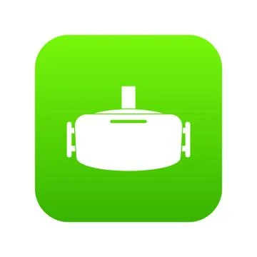 Vr device icon digital green Illustrazione stock