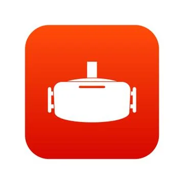 Vr device icon digital red イラスト素材