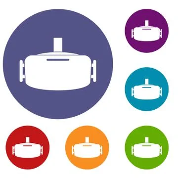 Vr device icons set Illustrazione stock