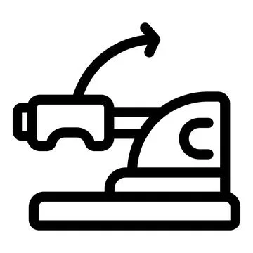 Vr device sending data to computer with arrow symbol for wireless connection Stock Illustration