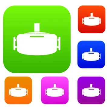 Vr device set color collection イラスト素材