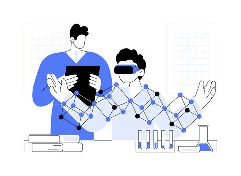 VR in education abstract concept vector illustration. Stock Illustration