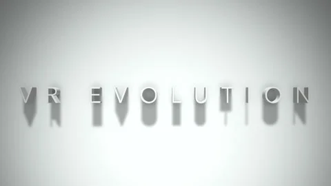 Vr evolution 3D title animation white text on a white background Stock Footage 299748072