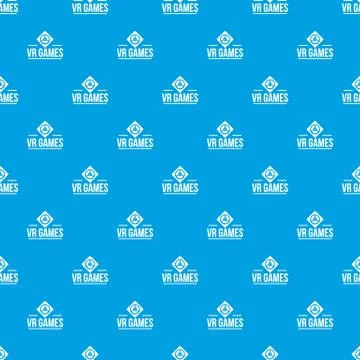 Vr game pattern vector seamless blue 스톡 일러스트