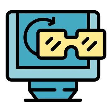 Vr gameplay icon vector flat Stock Illustration