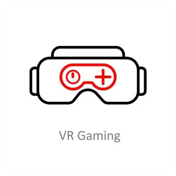 Vr gaming and controller icon concept Stock Illustration