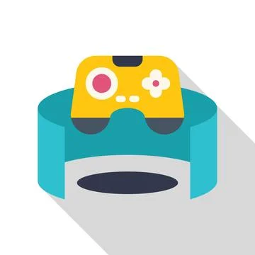 Vr gaming headset with controller, entering virtual world Illustrazione stock