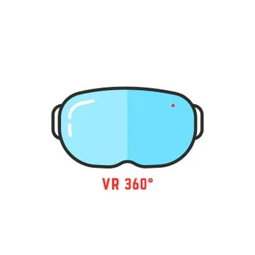 Vr glasses 360 simple icon Stock Illustration