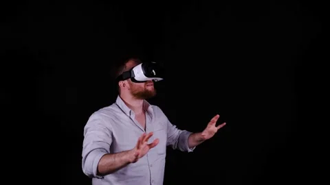 Vr glasses and black background Stock Footage 255144300