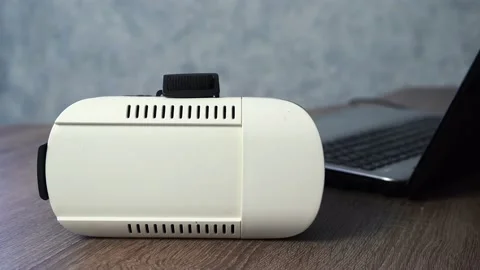 Vr glasses are on the table Video stock 149690045