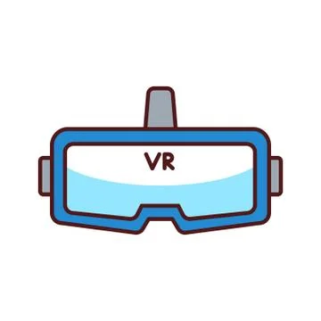 VR glasses color line icon. Virtual reality glasses or goggles. Type of eyewe Stock Illustration