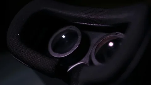 VR glasses in the darkness Stock Footage 72471642