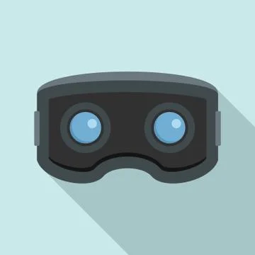 Vr glasses icon, flat style Stock Illustration