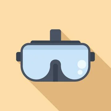 Vr glasses icon flat vector. Headset 3d Stock Illustration