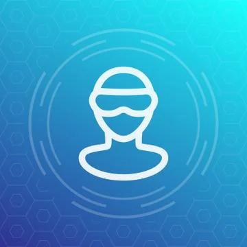 VR glasses line icon, virtual reality headset linear pictogram, vector illust 스톡 일러스트