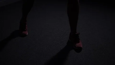 VR glasses. A man is boxing in a virtual helmet. 4K video. Slow motion. Stock Footage 97838730