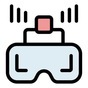 Vr glasses sending and receiving signals, wireless virtual reality headset Stock Illustration