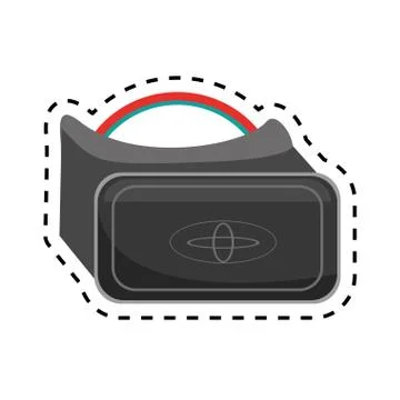 Vr glasses smart high technology design cut line Illustrazione stock