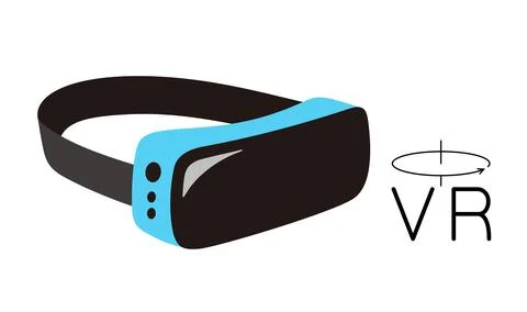 VR glasses for smartphone vector illustration. Virtual reality gear box for s Stockillustratie