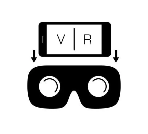 VR glasses for smartphone vector illustration. VR gear box for smart phone Stockillustratie