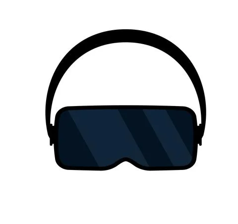 VR glasses vector virtual reality headset icon. Virtual reality helmet isolat Stock Illustration