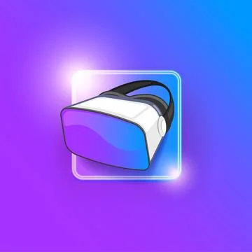 VR glasses virtual reality headset icon and sign isolated. Flat illustration of Stock Illustration