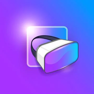 VR glasses virtual reality headset icon and sign isolated. Flat illustration of Stock Illustration