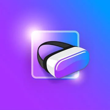 VR glasses virtual reality headset icon and sign isolated. Flat illustration of Stock Illustration