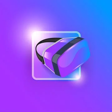VR glasses virtual reality headset icon and sign isolated. Flat illustration of Stock Illustration
