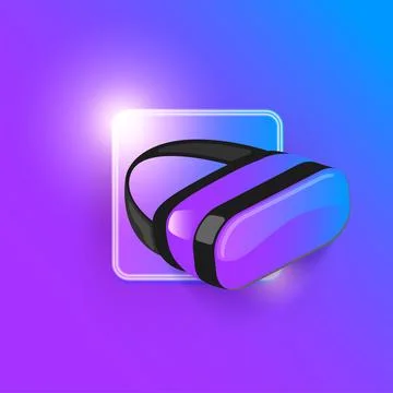 VR glasses virtual reality headset icon and sign isolated. Flat illustration of Stock Illustration