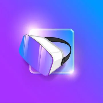 VR glasses virtual reality headset icon and sign isolated. Flat illustration of Stock Illustration