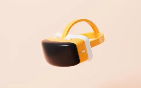 VR glasses virtual reality headset, 3d rendering. Stock Photos