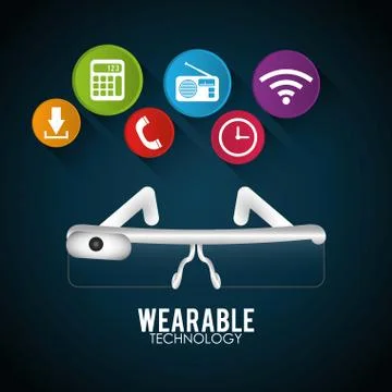 Vr glasses wearable technology digital Illustrazione stock
