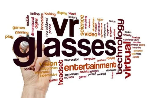 VR glasses word cloud Stock Illustration