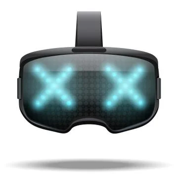 VR Goggles headset with light effect Stock Illustration