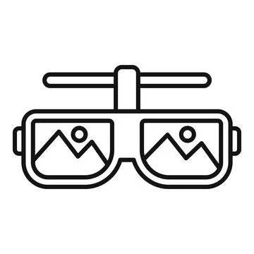 Vr googles icon outline vector. Minimal control design 스톡 일러스트