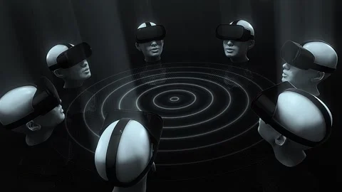 VR Group in Black &amp; White Stock-Footage 264580149