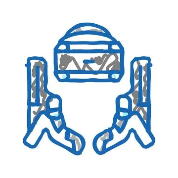 Vr gun set icon doodle illustration Illustrazione stock