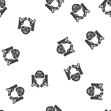 Vr gun set vector seamless pattern 库存插图