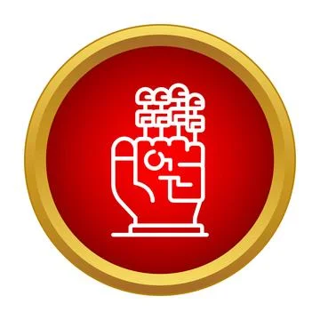 Vr haptic virtual reality cyber glove icon Stock Illustration