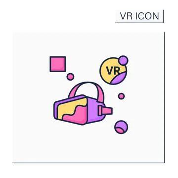 Vr headset color icon Stock Illustration