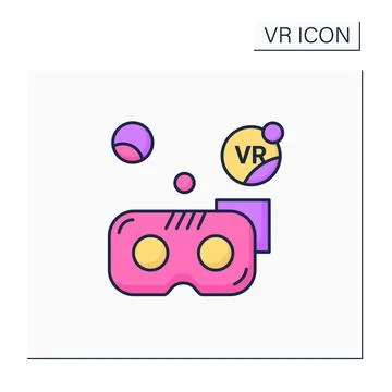 Vr headset color icon Stock Illustration