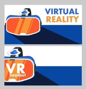 VR headset device in flat style Stock Illustration