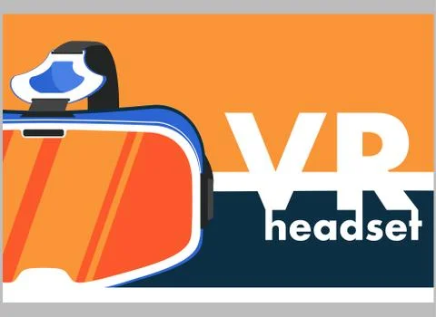 VR headset device in flat style Stock Illustration