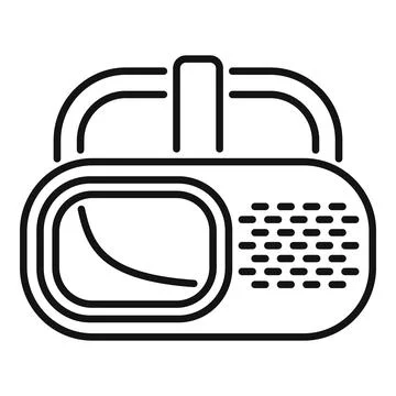 Vr headset with display showing decreasing graph and data grid Illustrazione stock