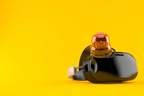 VR headset with emergency siren Stock Illustration