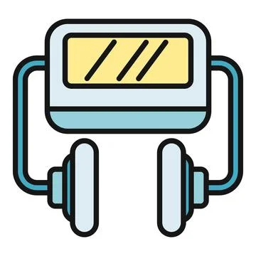 Vr headset exploring virtual reality gaming technology Stock Illustration