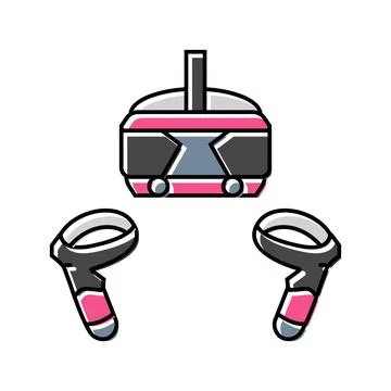Vr headset gaming gaming pc color icon vector illustration Stock Illustration