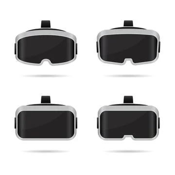 VR Headset Glasses Icon set. Vector Stock Illustration