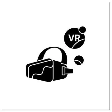 Vr headset glyph icon Stock Illustration
